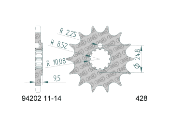 front sprocket AFAM 12 teeth 428 for Beta RR Enduro -04, SM -02