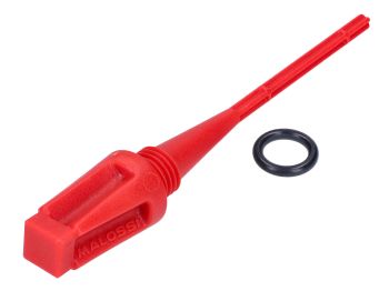 gear oil dipstick / filler screw plug Malossi red for Aprilia, Derbi, Gilera, Piaggio, Vespa
