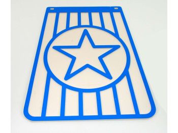 Splash guard white-blue 210/175x270mm for moped, moped, mokick