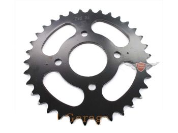 Sprocket Esjot steel 34 teeth black 4 hole for Hercules Prima 1, 2, 3, 4, 5, 6, MP MF M HR Hobby Rider, P MX SX, Optima Pronto, Presto, Garelli Cross 40, KTM 505 Automatic, 2 speed, Zündapp A 25 Automatic Type 460-01, 460-02