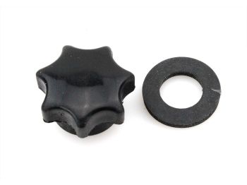 Star grip nut black with rubber washer for Simson, KR51/1, KR51/2, SR4-2, SR4-3, SR4-4, SR50, SR80