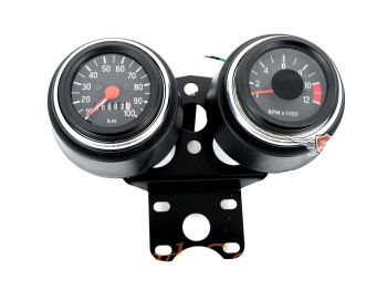 Dashboard / cockpit with speedometer and rev counter 60mm for Zündapp KS, GTS, C 50 Sport, Puch M50