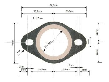 exhaust gasket for Derbi EBE / EBS