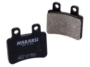 brake pads Naraku organic for Beta RR, Derbi Senda, Italjet Jet Set, MBK X-Limit, Peugeot Elystar, Rieju RS2, Yamaha DT