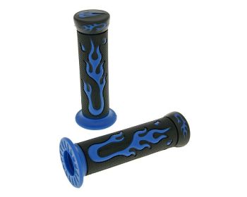 handlebar rubber grip set Flame black, blue