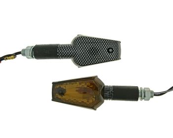 indicator light set M10 thread carbon look Beamer smoked, long version