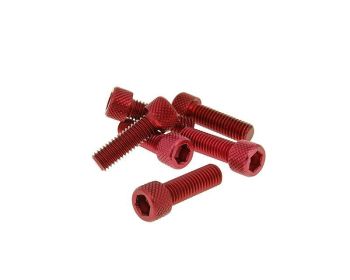 hexagon socket screw set - anodized aluminum red - 6 pcs - M8x25 - styling