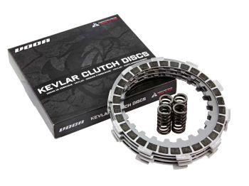 clutch disc set VOCA Race Aramid 4-friction plate type for Minarelli AM, Generic, KSR-Moto, Keeway, Motobi, Ride, 1E40MA, 1E40MB