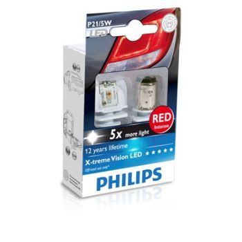 Philips p21w led 12898 r 12/24v x2