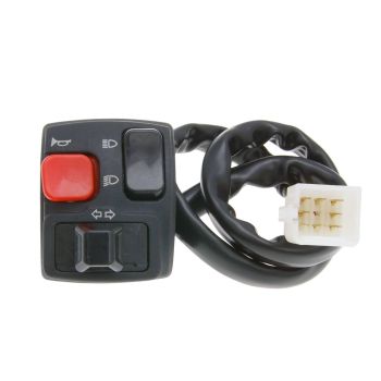 Lüliti koost vasakpoolne suunatuli, kaugtule/lähitule lüliti, signaal Derbi Senda 2005-, Aprilia RX 50, SX 50 jaoks.