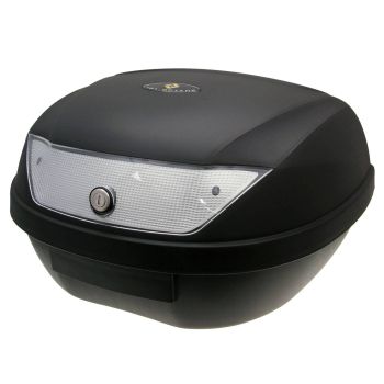 Top Case maxi pagasiruum must - lukk 2 võtmega, läbipaistev lääts - 51L mahutavus