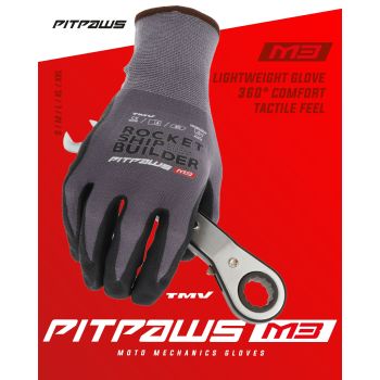 TMV Pitpaws gloves Black Rocket ship builder M