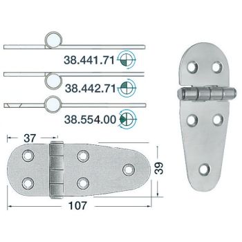 SS hinge 107x39 mm