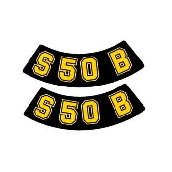 logo foolium / kleebis S50 B must-kollane 2 tükki Simson S50 jaoks