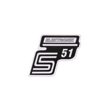 logo foolium / kleebis S51 Elektronik hõbedane Simson S51 jaoks