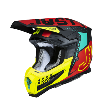 Just1 Helmet J-22 F Falcon  Fluo Red/Yellow/Black