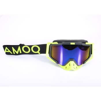 AMOQ Aster Snow Goggles Black-HiVis Blue Mirror