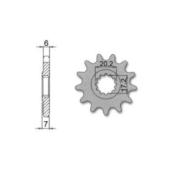 Forte Front sprocket, 15 teeth (420), Minarelli AM6