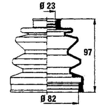 Veovõlli tolmukate 23 x 82 x 97