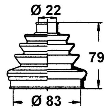 Veovõlli tolmukate 22 x 83 x 79
