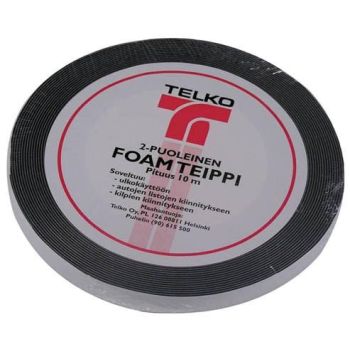 Kahepoolne teip, must, laius 12mm, 10m rullil