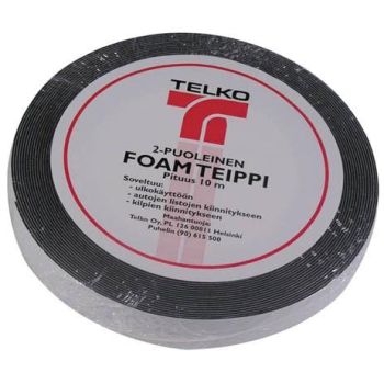 Kahepoolne teip, must, laius 19mm, 10m rullil