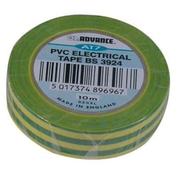 Elektriku teip, kollane/roheline, laius 15mm, 10m rullil