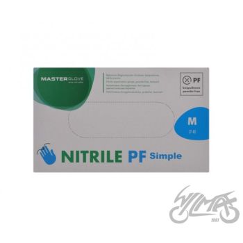 GLOVE, MECHANIC, NITRIL, SIZE M, BLUE, 100 PCS