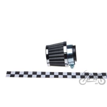 Õhufilter koonus, kroomitud, karb diam. 35 mm