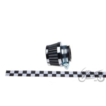 Õhufilter koonus madal, kroomitud, väike, KS101M1, karb diam. 32 mm