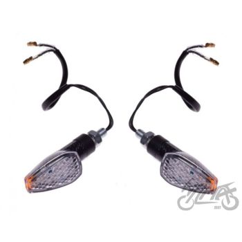 Suunatuled, M8 x 1.25, 12V 1W, valge klaas + oranž LED, Carbon-look