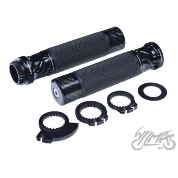 Gripid 22/24mm, rullgaasile Leoshi 655a, must