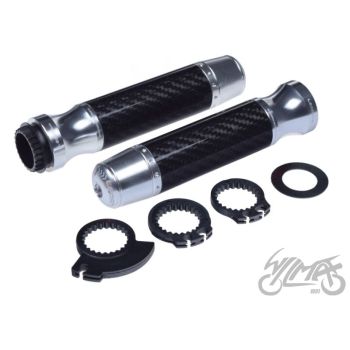 Gripid 22/24mm, rullgaasile Leoshi 656 - hõbe/carbon