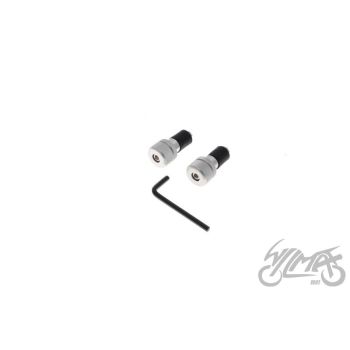 Leistangi raskused/otsa korgid, kraveeritud 15/26mm - alum. kroom