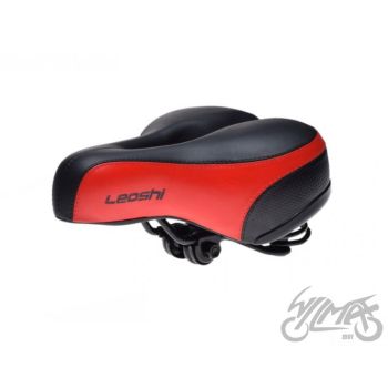 Jalgratta sadul, must/punane, 250 x 200 mm