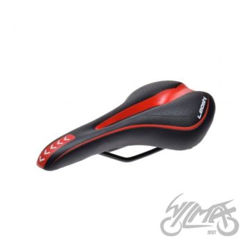 Jalgratta sadul, must/punane, 275 x 150 mm