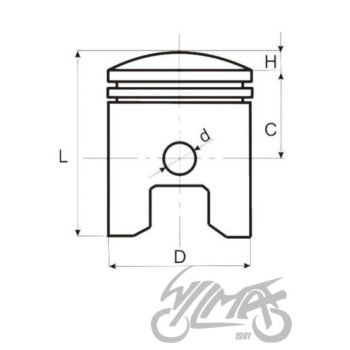 Kolvi komplekt 47mm x 12mm, 70cc - Piaggio, Gilera, Aprilia