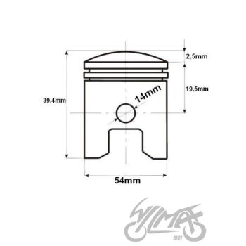 Kolvi komplekt 54mm x 14mm 125cc - 1P54FMI