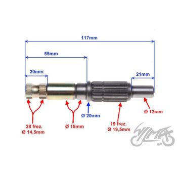 Käivitushoova võll - Minarelli AM6