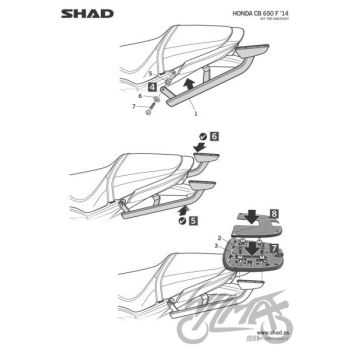 Kohvri adapter, ülemine - Shad, Honda CB-F CBR