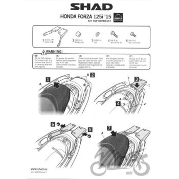 Kohvri adapter, ülemine - Shad, Honda Forza