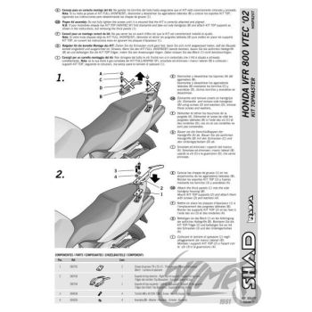 Kohvri adapter, ülemine - Shad, Honda VFR 800
