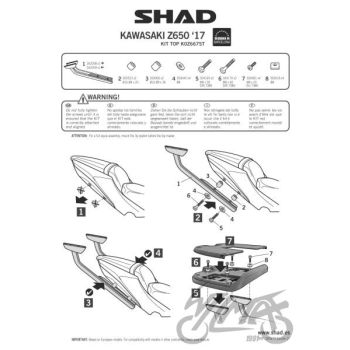 Kohvri adapter, ülemine - Shad, KAWASAKI z650