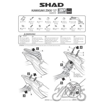 Kohvri adapter, külgmine - Shad, KAWASAKI Z900