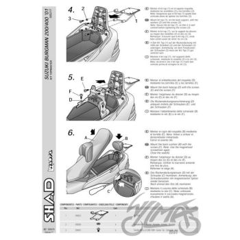 Kohvri adapter, ülemine - Shad, Suzuki Burgman