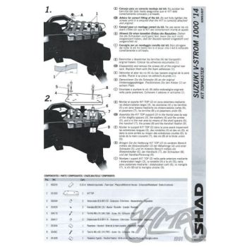 Kohvri adapter, külgmine - Shad, Suzuki v-strom dl 1000
