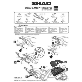 Kohvri adapter, ülemine - Shad, Yamaha MT 07