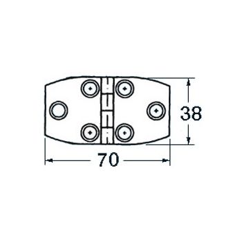 S.S blind hinge 70x38 mm trap