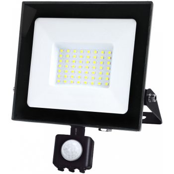 230V LED PROZEKTOR+ANDUR MHC 50W 4270LM 198X183MM KÜLM VALGUS. MUST IP44 LED2B
