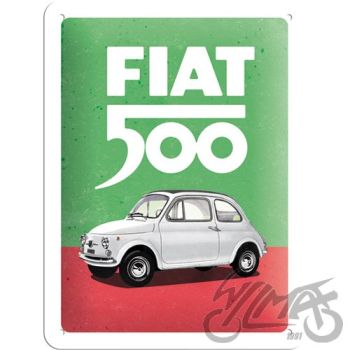 Märk (plekist) 15x20 fiat 500 itaalia värv